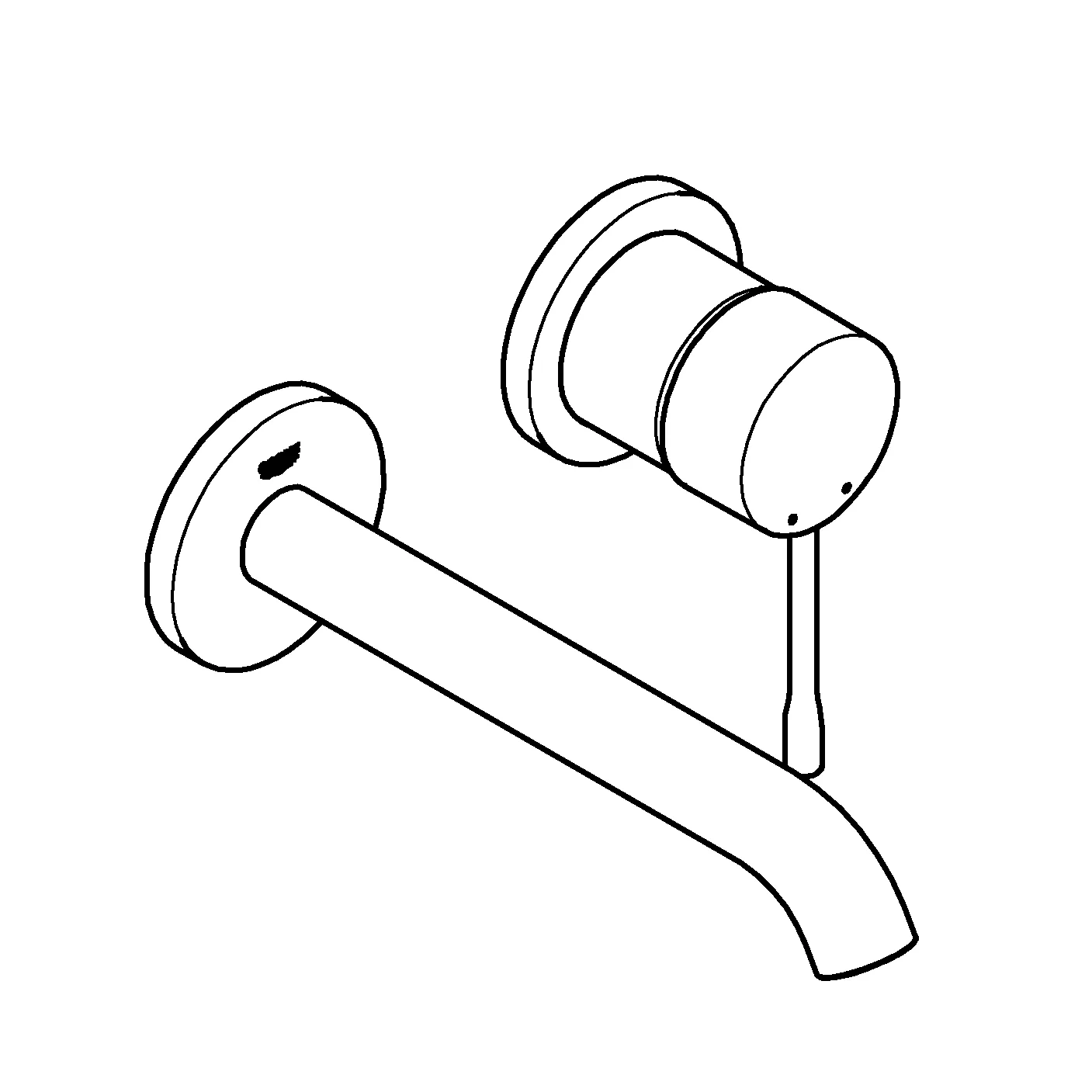 Grohe Essence 2-Loch-Waschtischbatterie Wandmontage hard graphite gebürstet Grohe Essence 2-Loch-Waschtischbatterie Wandmontage hard graphite gebürstet