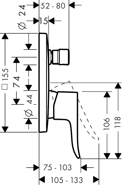 Hansgrohe Wannenmischer Unterputz Metris F-Set eckig chrom mit Sicherungskombination EN 1717 Hansgrohe Wannenmischer Unterputz Metris F-Set eckig chrom mit Sicherungskombination EN 1717