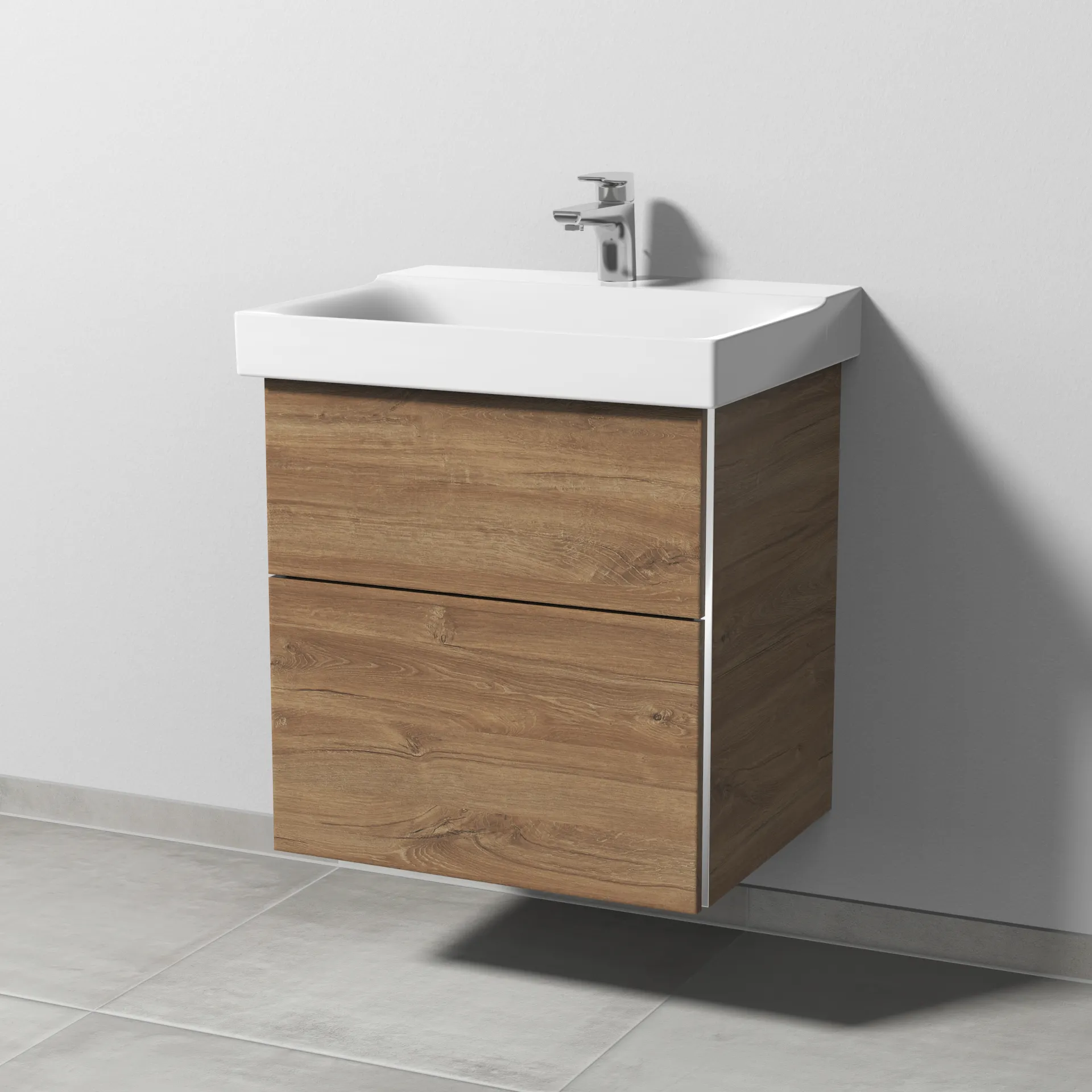 Waschtischunterbau mit Auszügen 3way (BR660) 593x550x452 Anthrazit-Matt