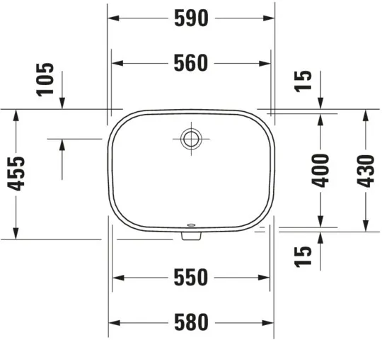 Unterbauwaschtisch „D-Code“, Form rechteckig 56 × 40 cm Unterbauwaschtisch „D-Code“, Form rechteckig 56 × 40 cm