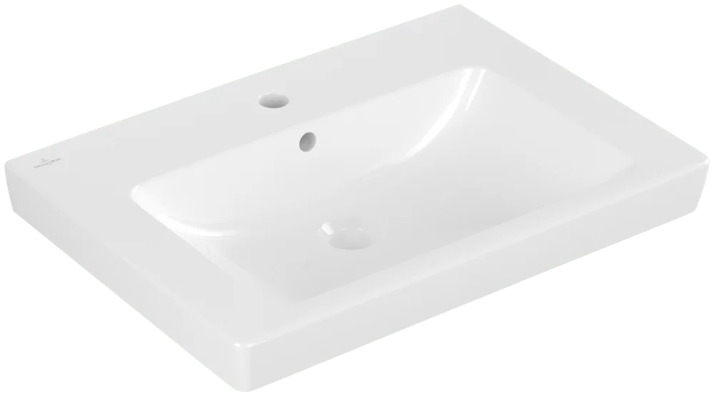 Villeroy & Boch Subway 2.0 Waschbecken, 650x470x180 mm, weiß Alpin CeramicPlus, glänzend, mit Überlauf, Wandmontage