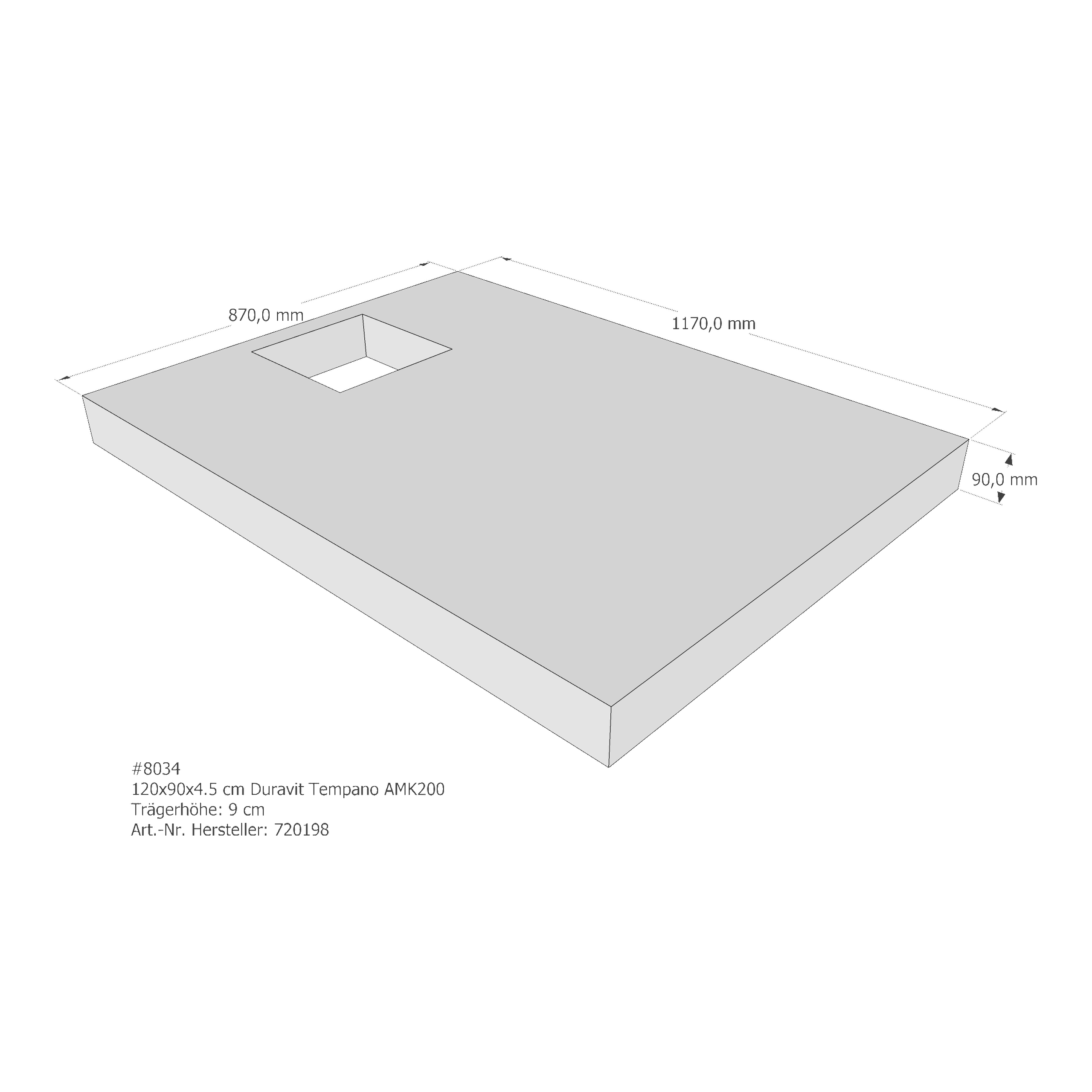 Duschwannenträger für Duravit Tempano 120 × 90 × 4,5 cm Duschwannenträger für Duravit Tempano 120 × 90 × 4,5 cm
