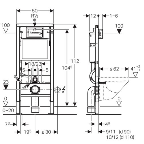 Wand-Tiefspül-WC mit Geberit WC-Element und Geberit Platte inkl. WC-Sitz und Waschtisch mit Geberit Waschtisch-Element Wand-Tiefspül-WC mit Geberit WC-Element und Geberit Platte inkl. WC-Sitz und Waschtisch mit Geberit Waschtisch-Element