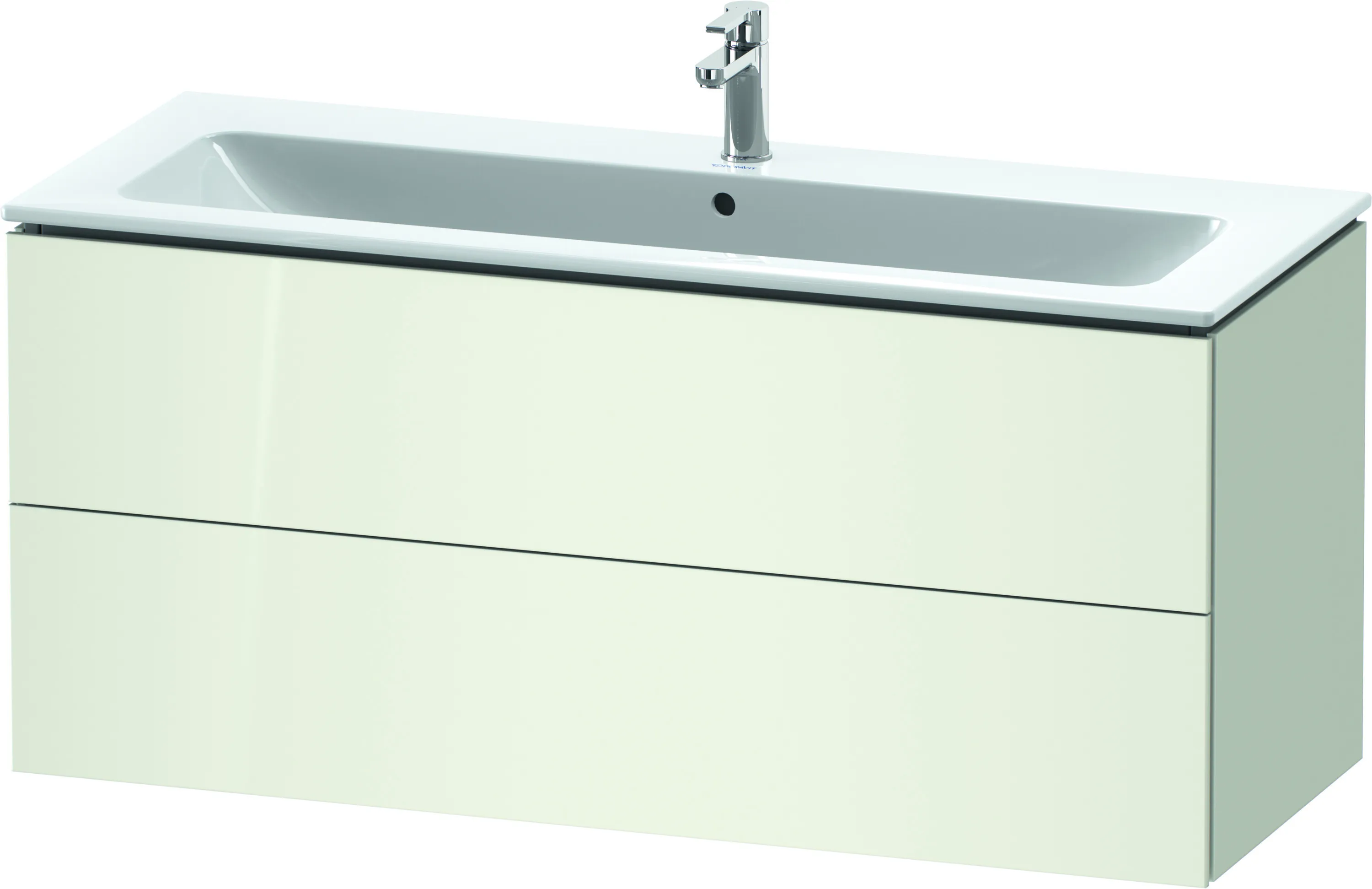 Duravit Waschtischunterschrank wandhängend „L-Cube“ 122 × 55 × 48,1 cm Weiß Hochglanz