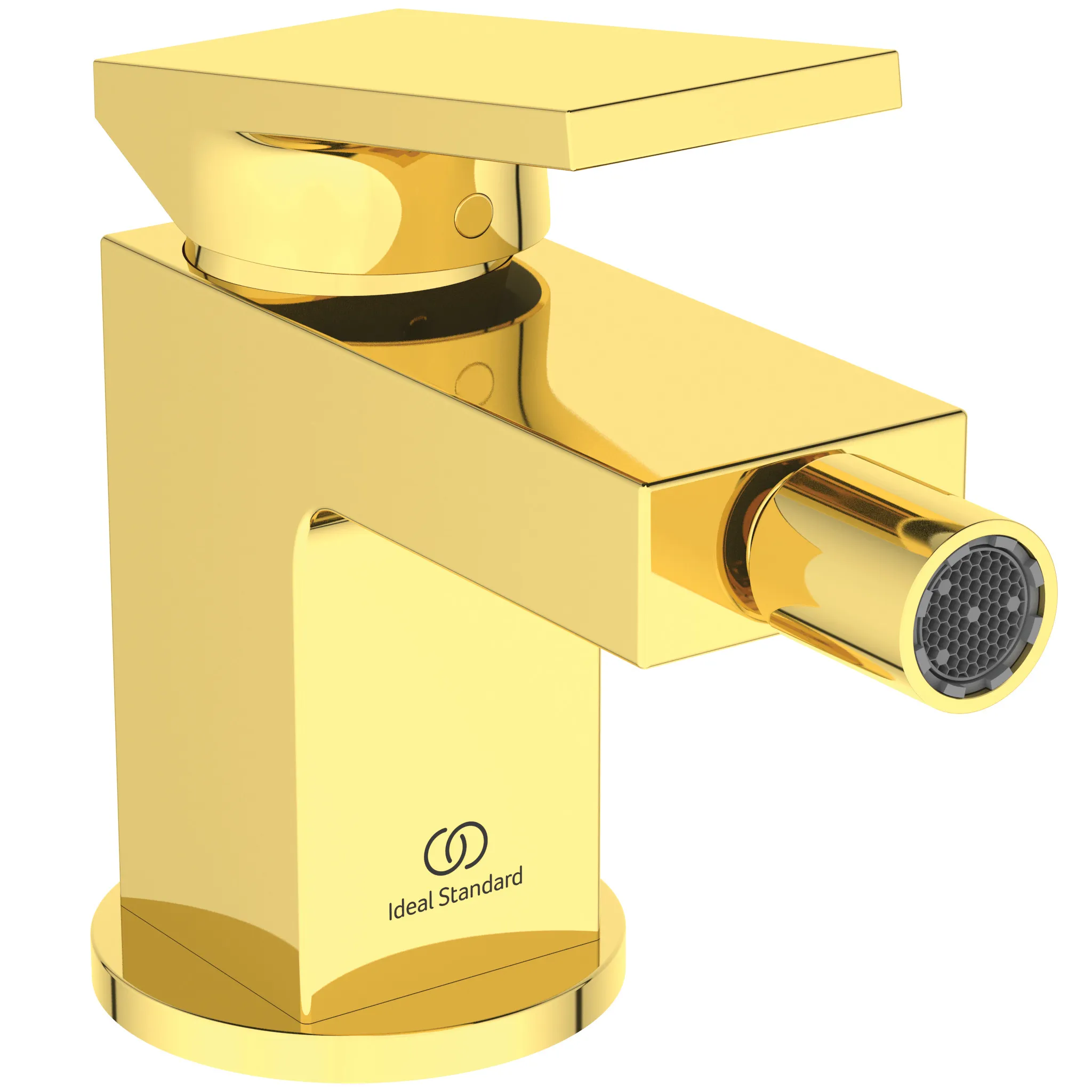 Bidetarmatur Extra Ausladung 113mm mit Ablaufgarnitur Brushed Gold Bidetarmatur Extra Ausladung 113mm mit Ablaufgarnitur Brushed Gold