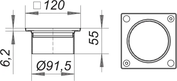 Aufsatzrahmen V, S 10/120, 120 x 120 mm