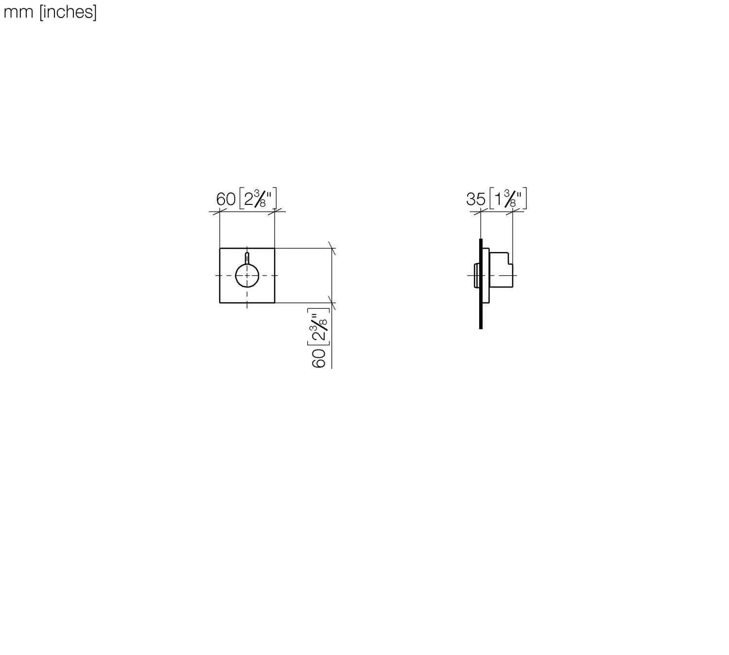 Dornbracht SYMETRICS Unterputzventil linksschließend ½" Chrom Dornbracht SYMETRICS Unterputzventil linksschließend ½" Chrom