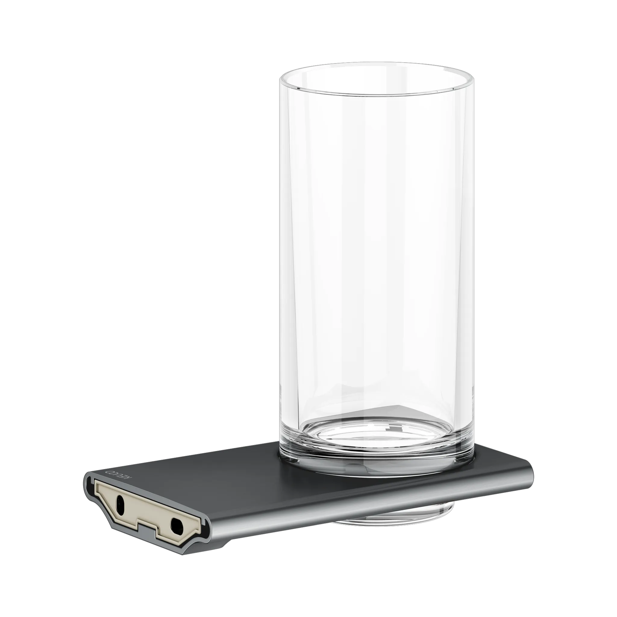 Edition 400 11550139000 Glashalter mit Echtkristall-Glas Schwarzchrom gebürstet