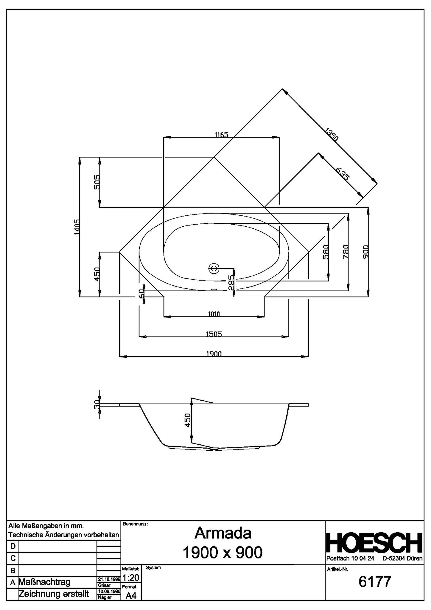 Hoesch Armada Badewanne 6-Eck 1900x900 Weiß Hoesch Armada Badewanne 6-Eck 1900x900 Weiß