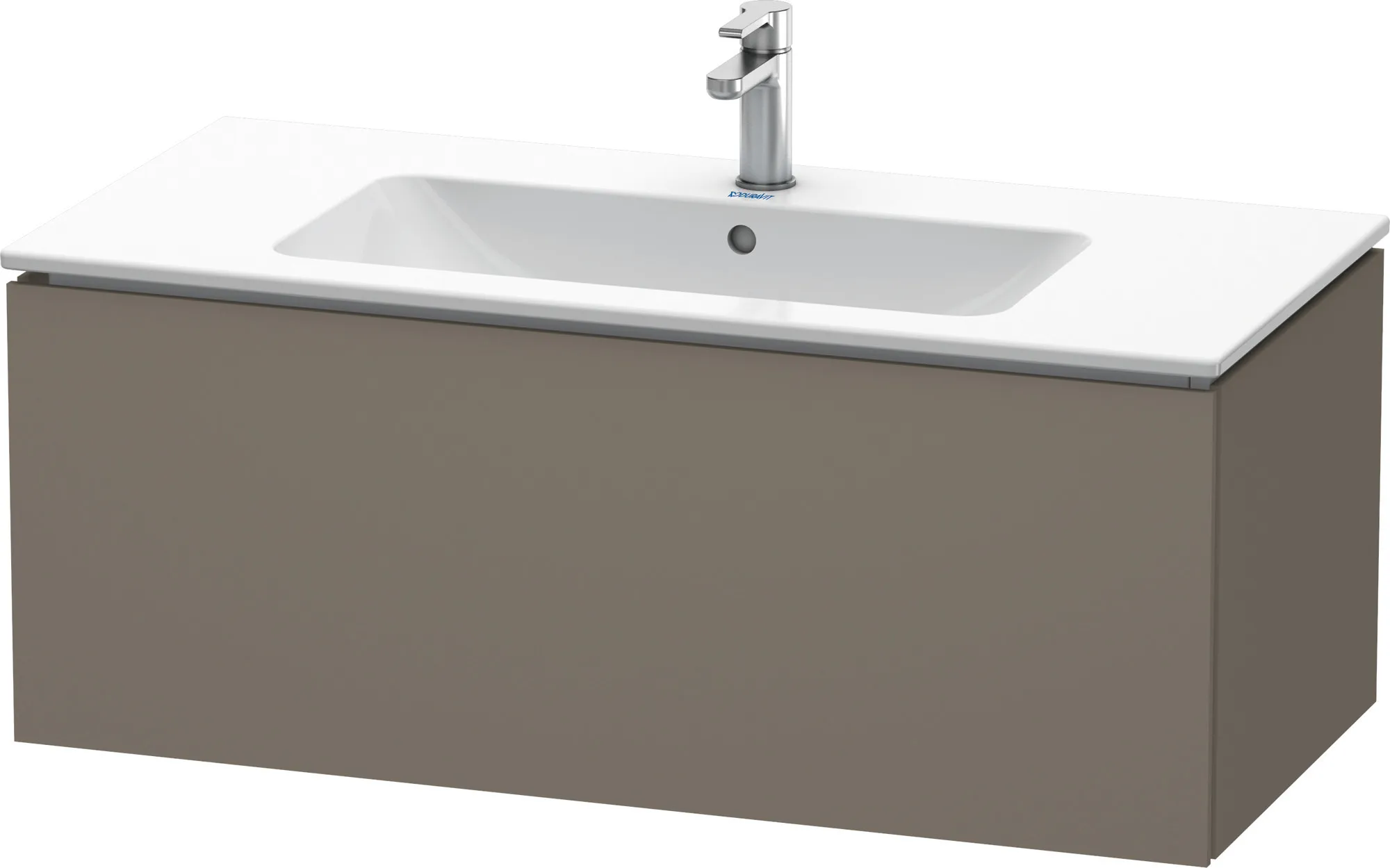 Duravit Waschtischunterschrank wandhängend „L-Cube“ 102 × 40 × 48,1 cm Flannel Grey Seidenmatt Duravit Waschtischunterschrank wandhängend „L-Cube“ 102 × 40 × 48,1 cm Flannel Grey Seidenmatt