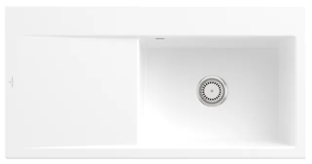 Villeroy & Boch Einbau-Küchenspülbecken „Subway Style“ 60 1000 × 510 × 220 mm, für Becken rechts in Stone White Villeroy & Boch Einbau-Küchenspülbecken „Subway Style“ 60 1000 × 510 × 220 mm, für Becken rechts in Stone White