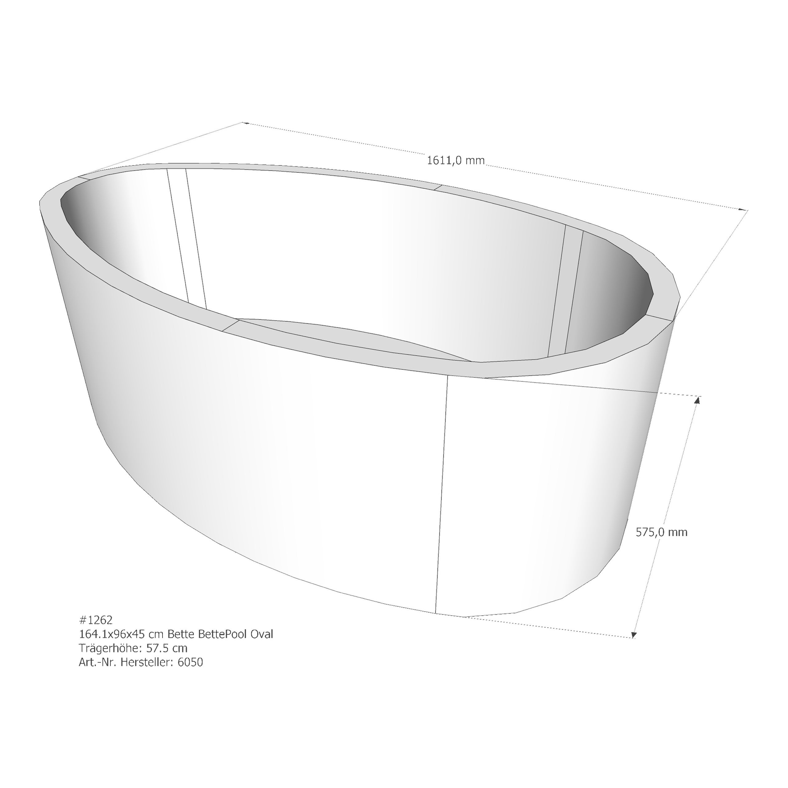 Badewannenträger für Bette Pool 164,1 × 96 × 45 cm Badewannenträger für Bette Pool 164,1 × 96 × 45 cm
