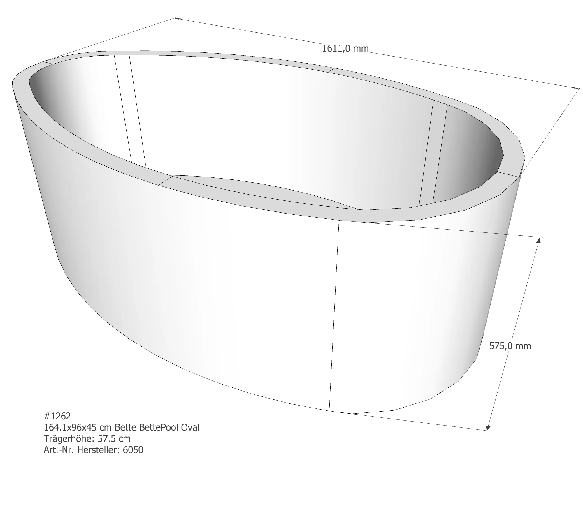 Badewannenträger für Bette Pool 164,1 × 96 × 45 cm Badewannenträger für Bette Pool 164,1 × 96 × 45 cm
