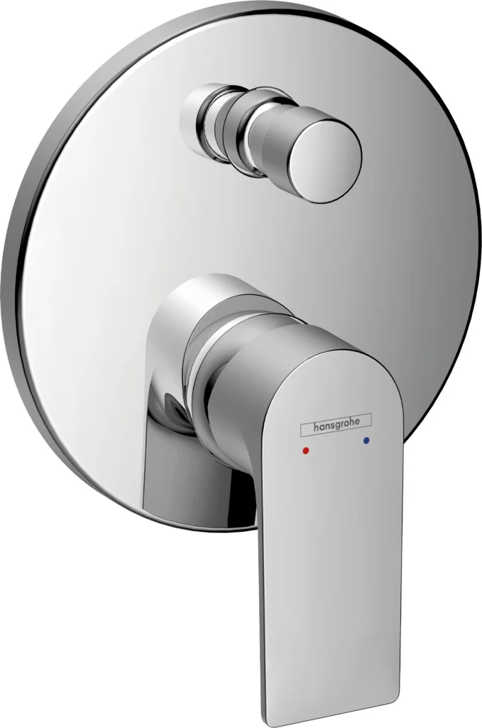 Hansgrohe Rebris E Einhebel-Wannenmischer Unterputz, Chrom, 2 Verbraucher, Keramikmischsystem, einstellbare Temperaturbegrenzung, automatische Rückstellung, Rückflussverhinderer
