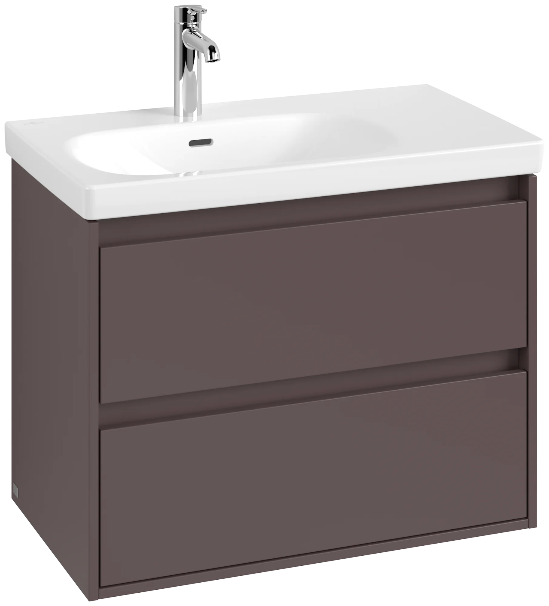Villeroy & Boch Waschbeckenunterschrank Skyla, eckig, Dark Berry, 772x596x439 mm, mittige Wanneneinbauposition, 2 Auszüge mit Antirutsch-Boden, SoftClosing