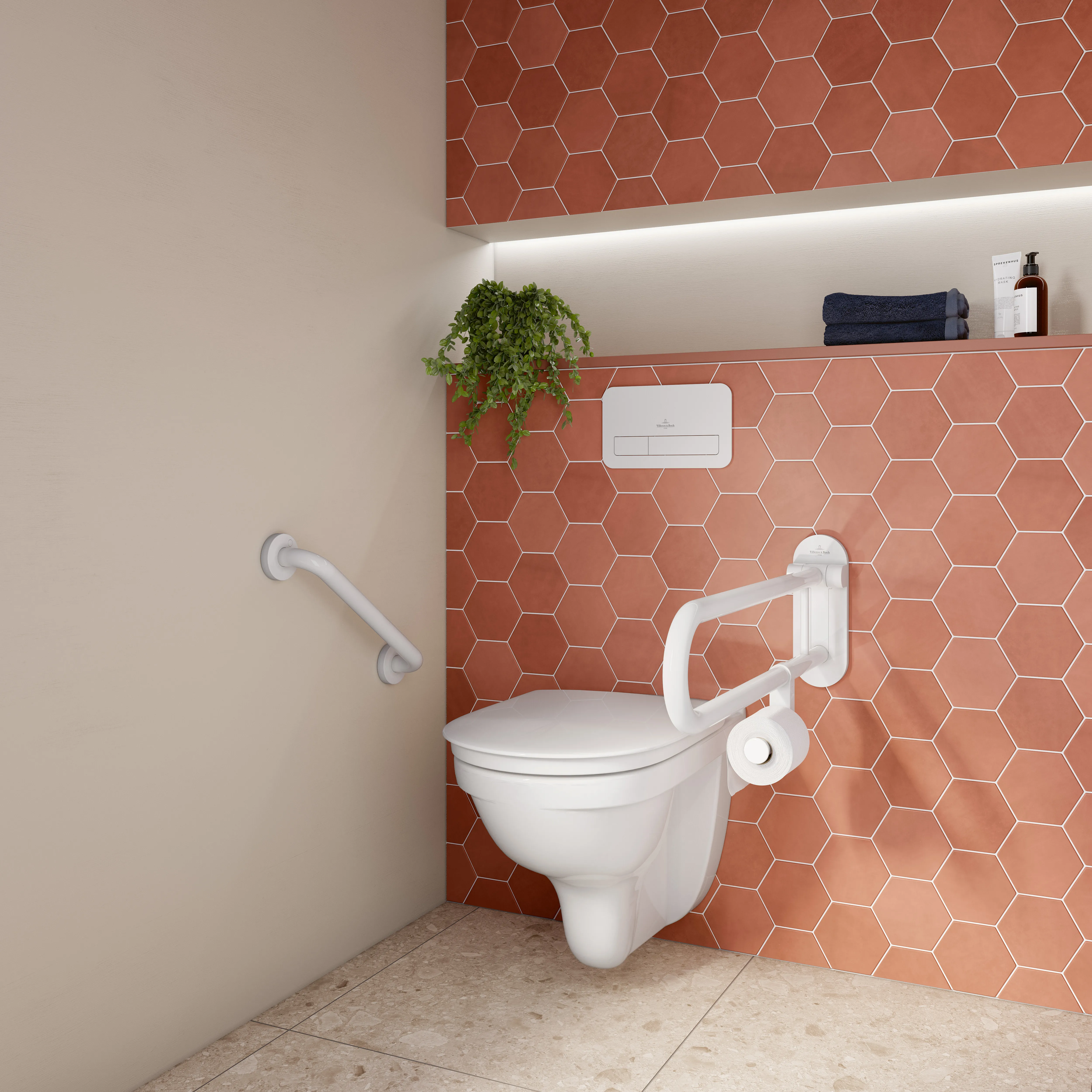 Wand-Tiefspül-WC DirectFlush „ViCare“ 36 × 46 × 59,5 cm ohne Spülrand