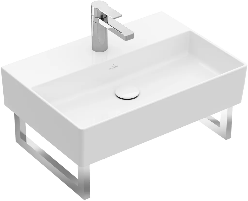 Villeroy & Boch Wandwaschtisch aus TitanCeram „Memento 2.0“ 600 × 420 × 135 mm, mit Hahnlochbohrung, Hahnlochposition mittig in Pure Black Villeroy & Boch Wandwaschtisch aus TitanCeram „Memento 2.0“ 600 × 420 × 135 mm, mit Hahnlochbohrung, Hahnlochposition mittig in Pure Black