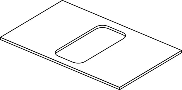 Ideal Standard Conca Waschtischplatte ohne Ausschnitt, weiß, 602x373mm