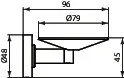 Ideal Standard Seifenhalter „IOM“, Befestigung verdeckt 7,9 × 4,8 × 9,6 cm