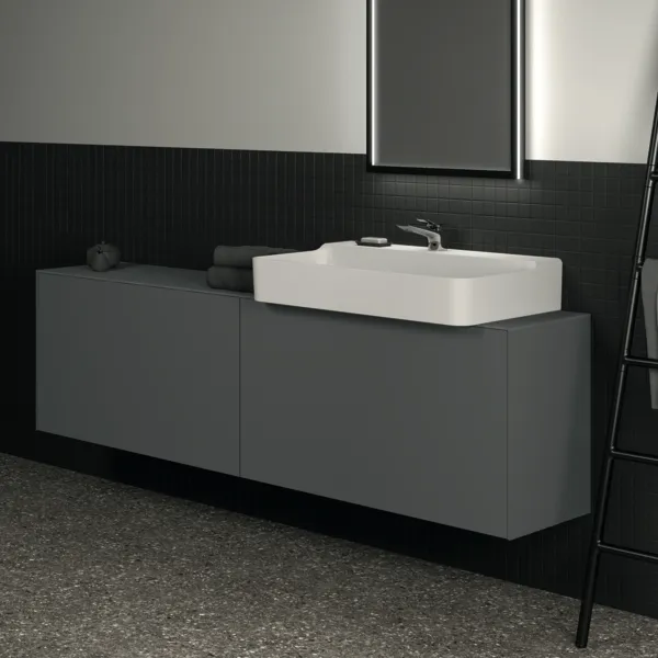 Ideal Standard Waschtischunterschrank „Conca“ 198,5 × 54 × 37,3 cm Anthrazit matt lackiert
