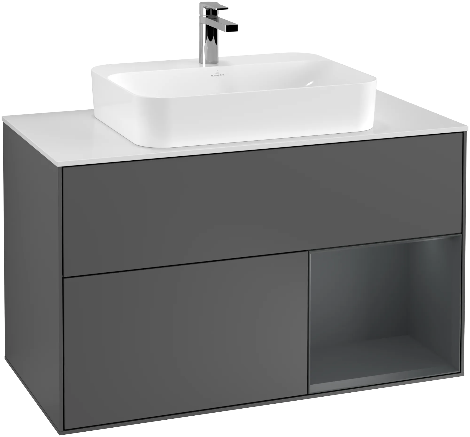 Villeroy & Boch Waschtischunterschrank „Finion“ für Schrankwaschtisch 1000 × 603 × 501 mm Anthracite Matt Lacquer, für Becken mittig Villeroy & Boch Waschtischunterschrank „Finion“ für Schrankwaschtisch 1000 × 603 × 501 mm Anthracite Matt Lacquer, für Becken mittig