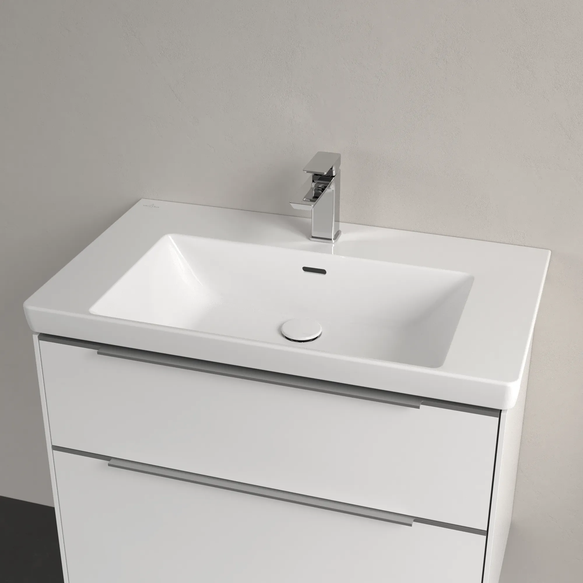 Villeroy & Boch Wandwaschtisch aus TitanCeram „Subway 3.0“ 800 × 470 × 165 mm, ohne Hahnlochbohrung, Hahnlochposition mittig in Weiß Alpin Villeroy & Boch Wandwaschtisch aus TitanCeram „Subway 3.0“ 800 × 470 × 165 mm, ohne Hahnlochbohrung, Hahnlochposition mittig in Weiß Alpin