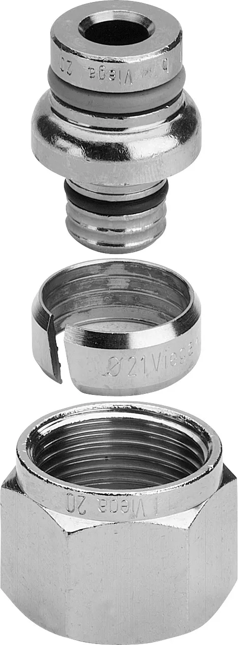 Viega „Sanfix Fosta“ Klemmringverschraubung an Eurokonus vernickelt 16 mm Viega „Sanfix Fosta“ Klemmringverschraubung an Eurokonus vernickelt 16 mm