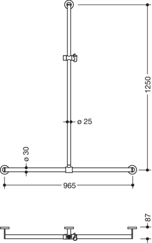 HEWI Haltegriff pulverbeschichtet „System 900“ in Schwarz tiefmatt / Chrom HEWI Haltegriff pulverbeschichtet „System 900“ in Schwarz tiefmatt / Chrom