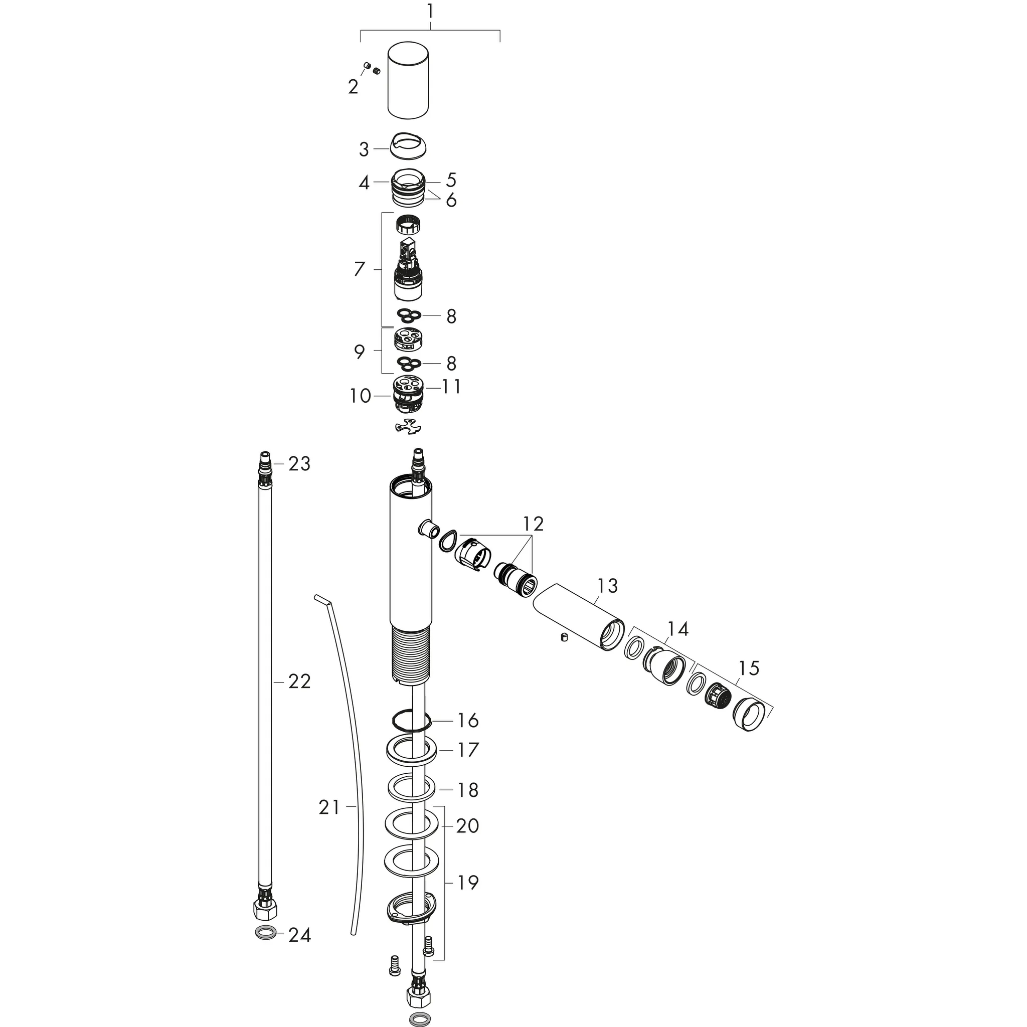 Bidetmischer Axor Uno Zerogriff chrom