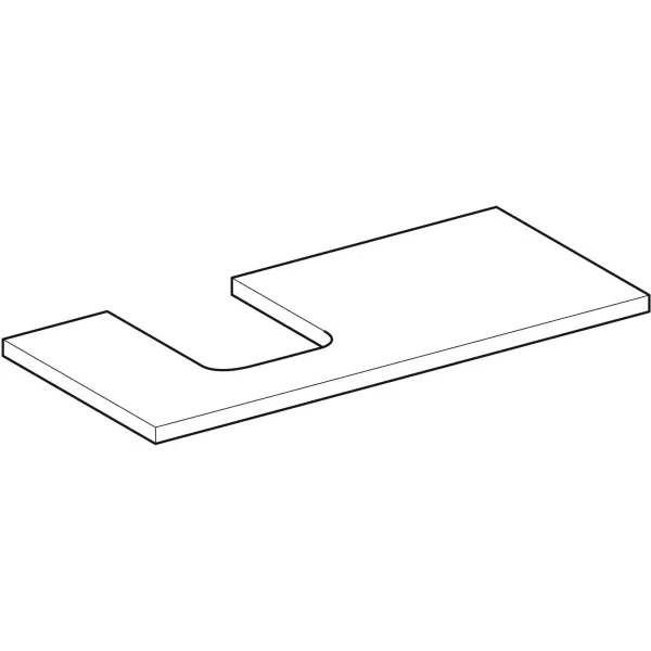 Geberit ONE Waschtischplatte mit Ausschnitt, Eiche, Melamin Holzstruktur, 104,2 x 3,2 x 47,3 cm, Ausschnitt links Geberit ONE Waschtischplatte mit Ausschnitt, Eiche, Melamin Holzstruktur, 104,2 x 3,2 x 47,3 cm, Ausschnitt links