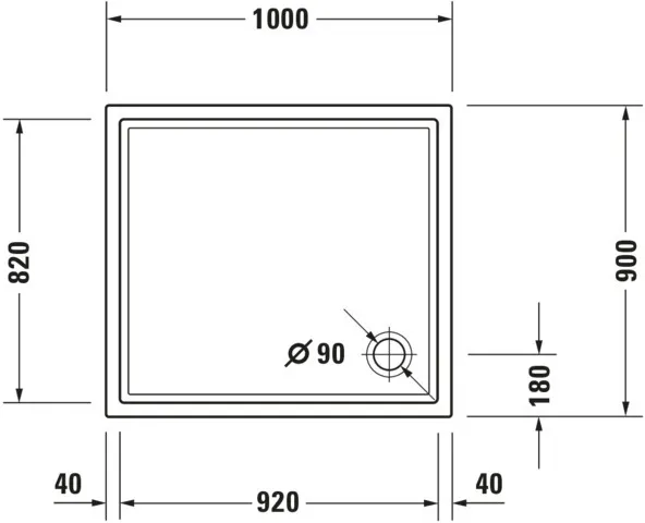 Duravit rechteck Duschwanne „Starck Slimline“ 100 × 90 cm ohne Antislip Duravit rechteck Duschwanne „Starck Slimline“ 100 × 90 cm ohne Antislip