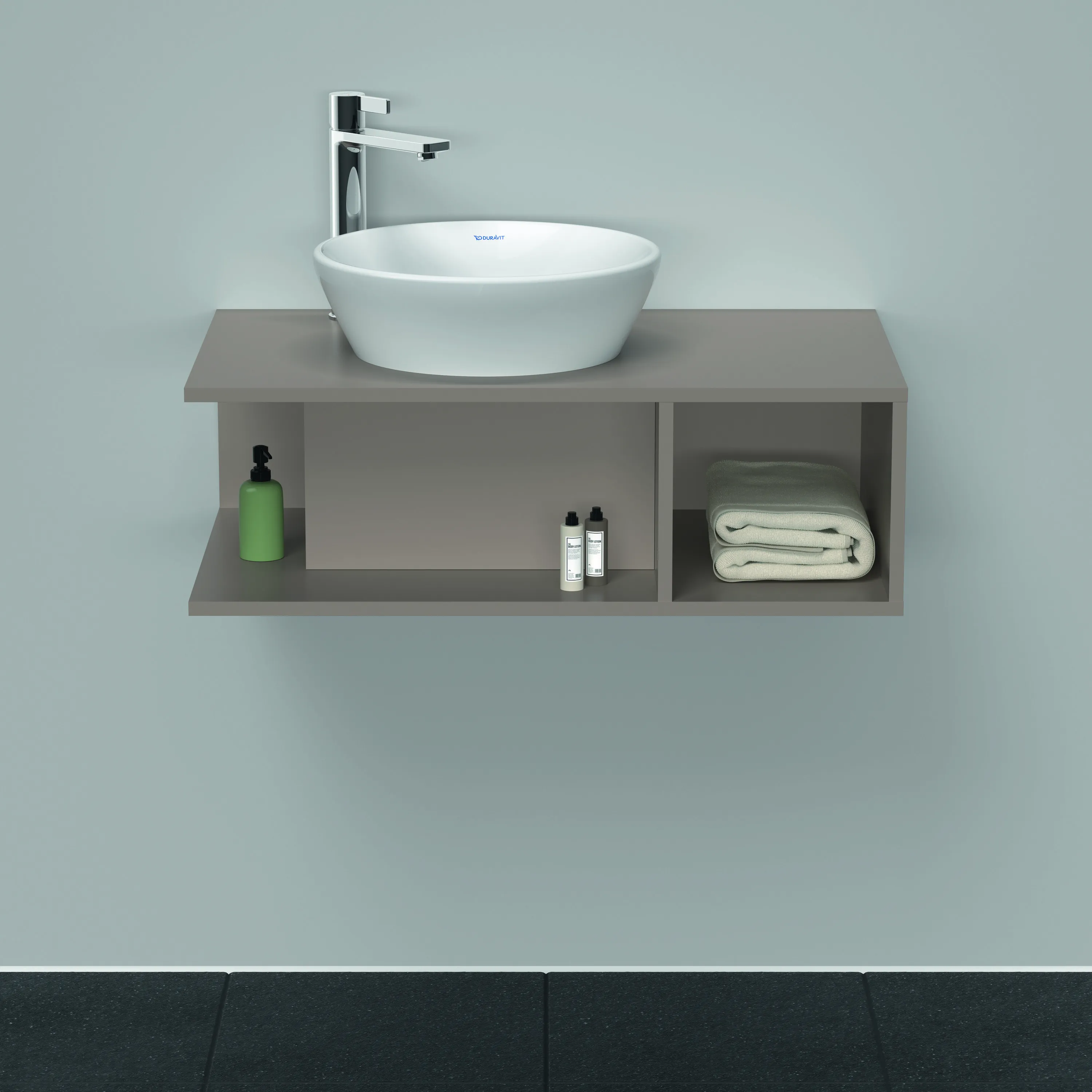 Duravit Waschtischunterschrank wandhängend „D-Neo“ 80 × 26 × 48 cm Basalt Matt