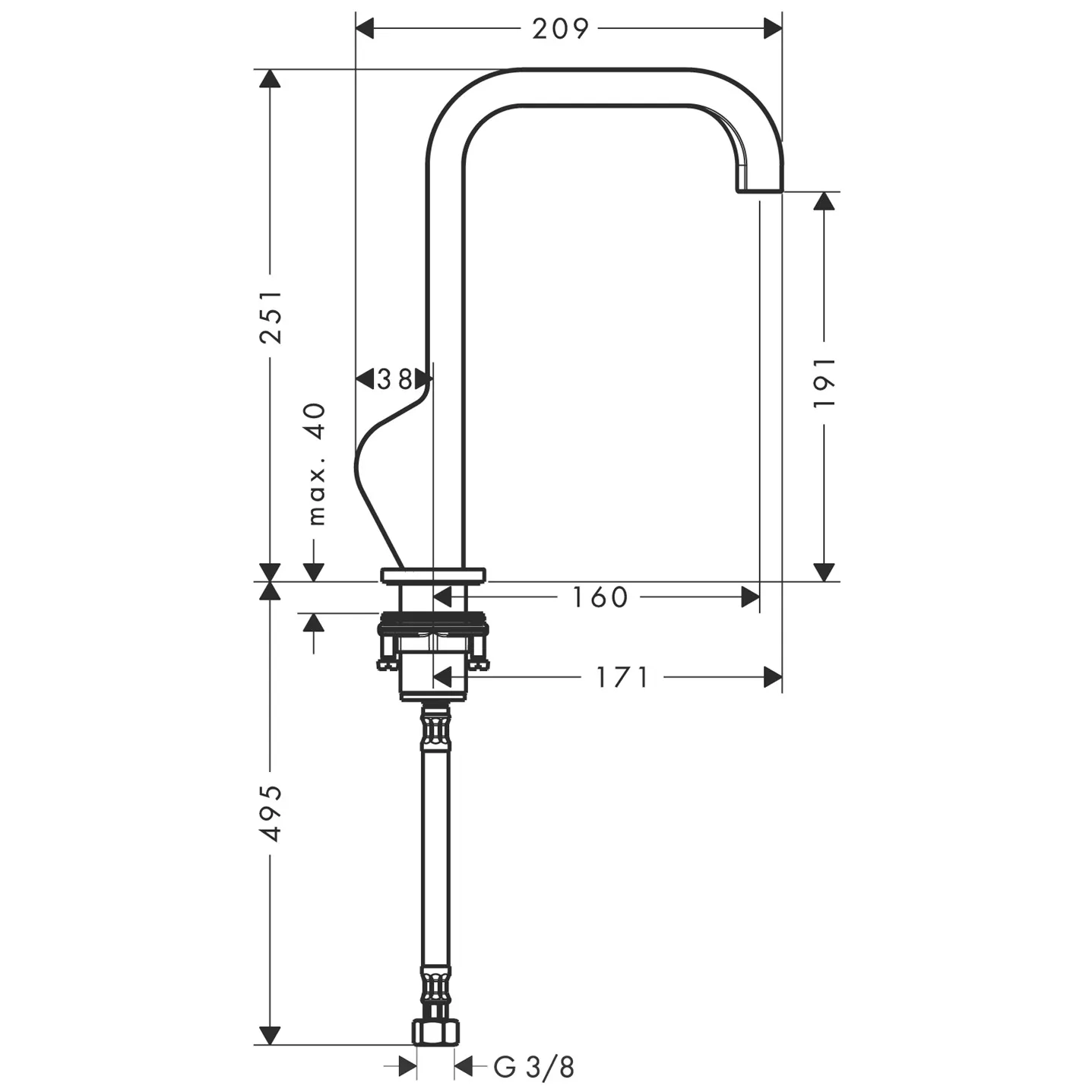 Hansgrohe AXOR Citterio Einhebel-Waschtischmischer 190 mit Pingriff und Ablaufgarnitur, Chrom Hansgrohe AXOR Citterio Einhebel-Waschtischmischer 190 mit Pingriff und Ablaufgarnitur, Chrom