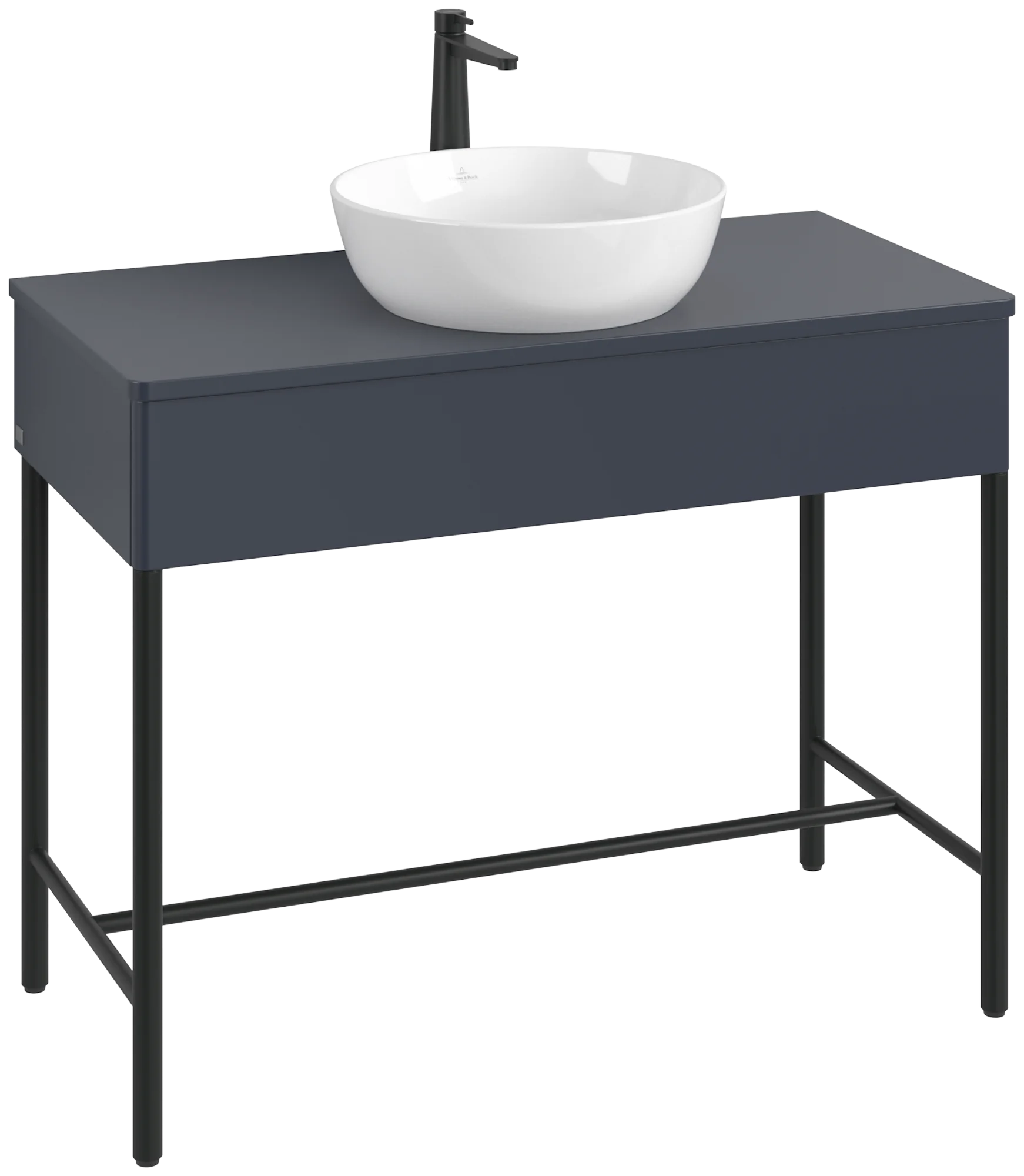Villeroy & Boch Waschbeckenunterschrank Artis, Midnight Blue Matt Lacquer, 1000x782x500 mm, mit Metallgestell und Push-to-open Funktion