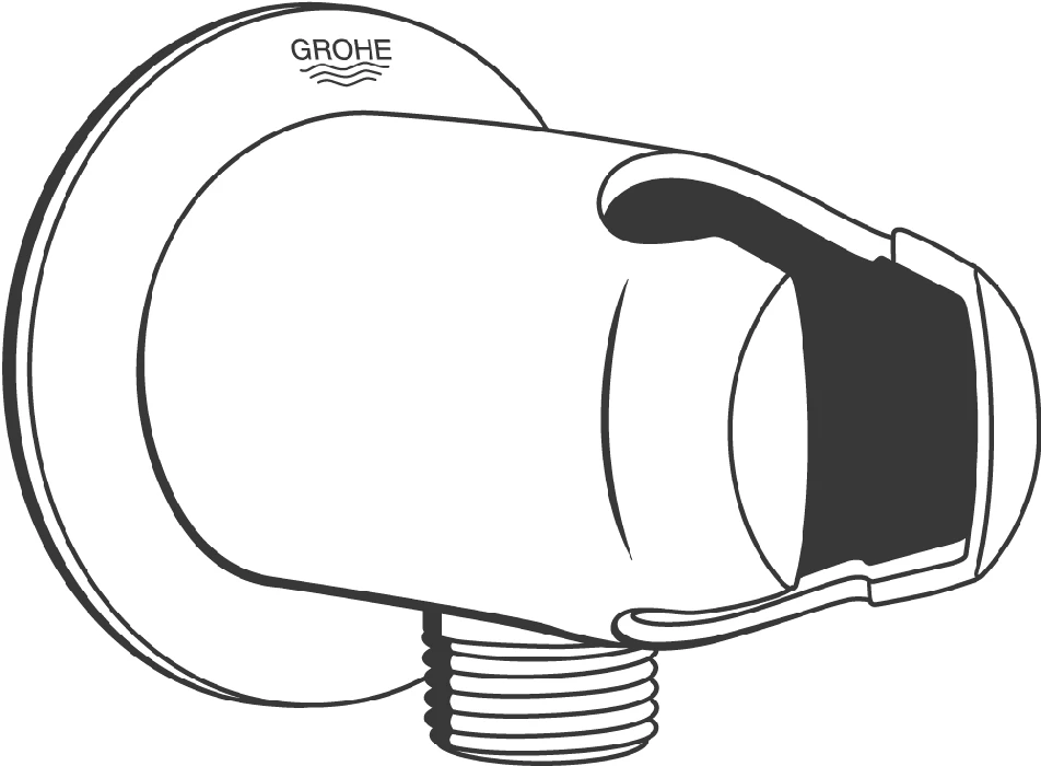 Wandanschlussbogen Movario 28406, mit Brausehalter, eigensicher, chrom