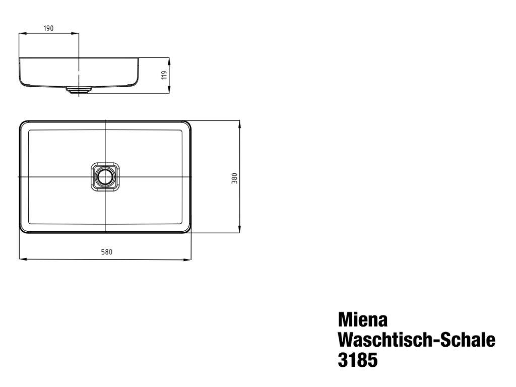 Waschtischschale „Miena“ 58 × 38 cm mit Perl-Effekt, B-Ware 909606113001