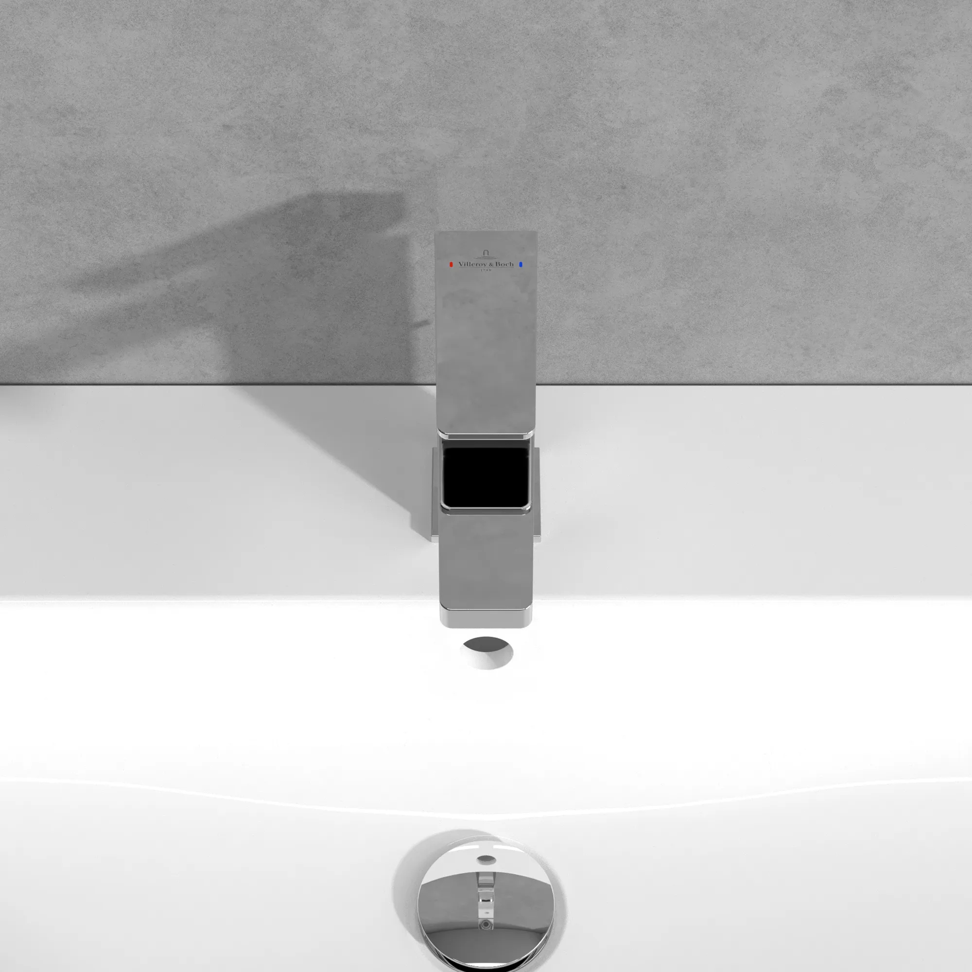 Einhand-Waschtischarmatur „Architectura Square“ 16,5 cm Ausladung 130 mm in Chrom Einhand-Waschtischarmatur „Architectura Square“ 16,5 cm Ausladung 130 mm in Chrom