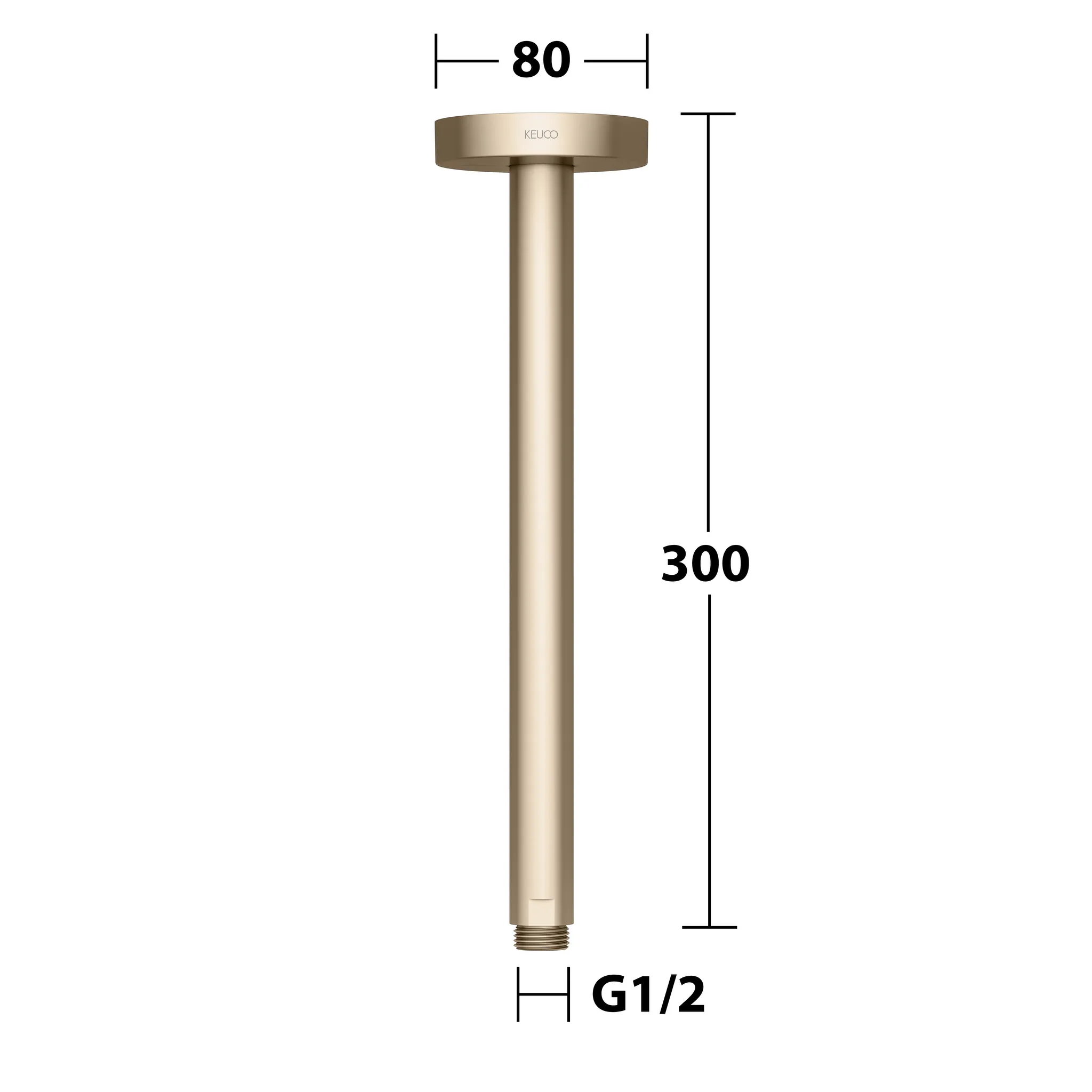 KEUCO Brausearm Deckenmontage rund 300 mm Bronze gebürstet