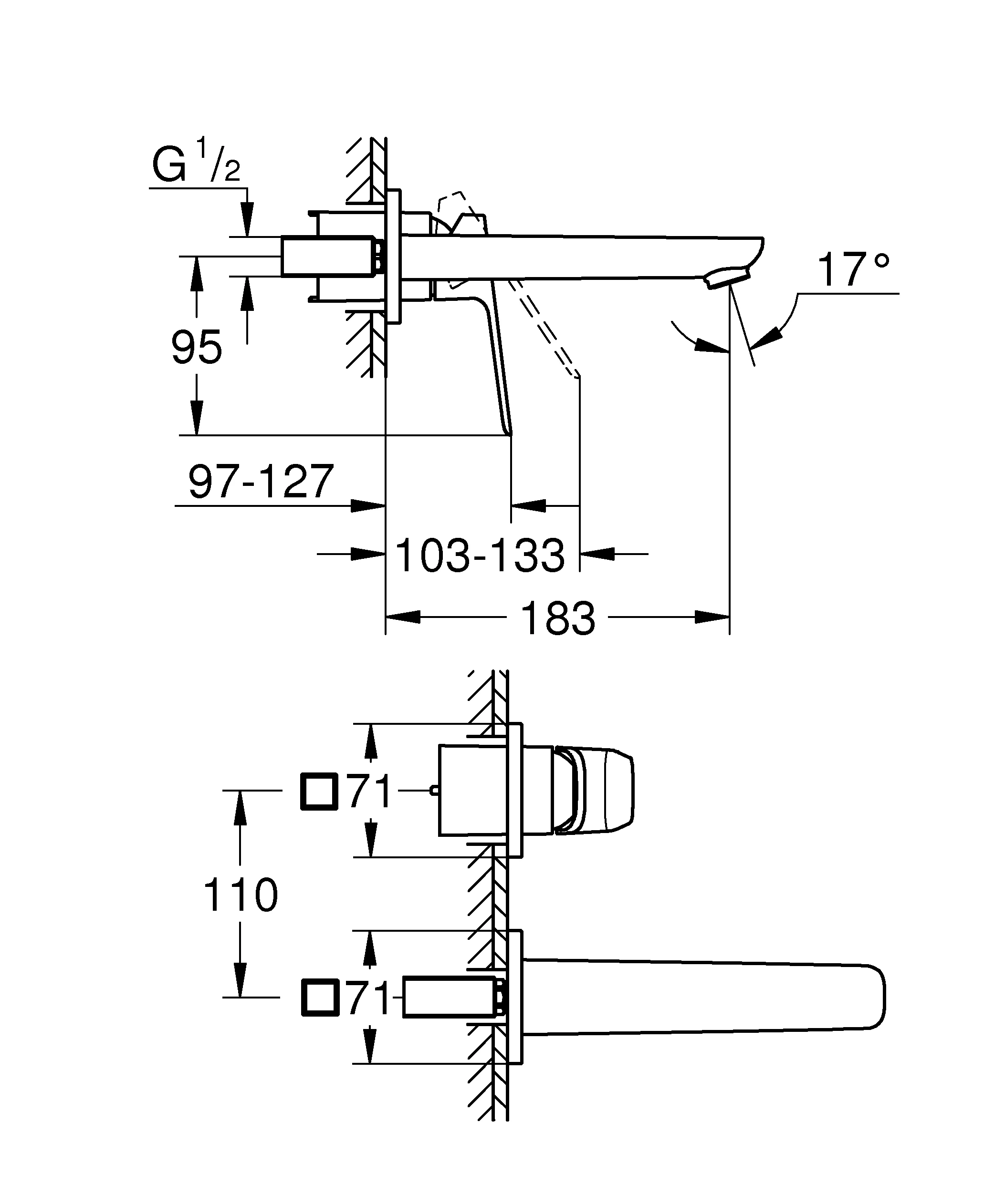 Grohe Unterputz-Armatur „Cubeo“ in chrom