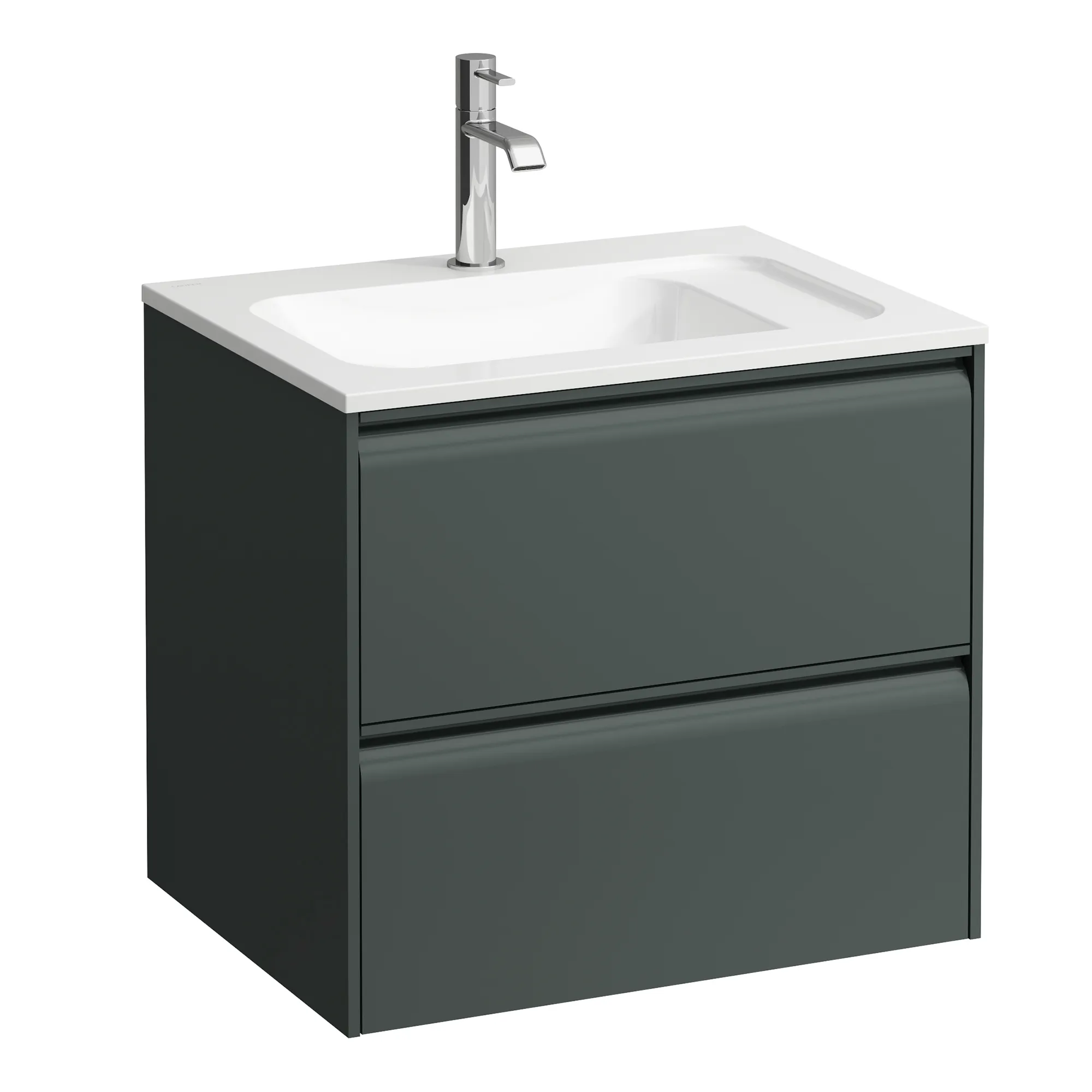 Waschtischunterbau, MEDA, 442x572x504, mit 2 Schubladen, 1 Ordnungssystem, integrierte Griffleiste, Vollauszug und Soft-Close, für Möbelwaschtisch