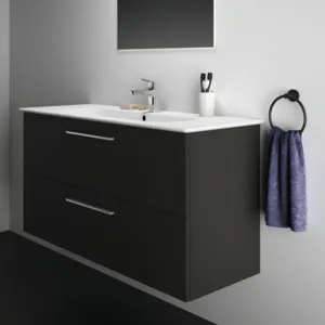 Möbelpaket i.life A mit Waschtisch 120cm und Unterschrank mit chrom Griff Weiß matt Möbelpaket i.life A mit Waschtisch 120cm und Unterschrank mit chrom Griff Weiß matt