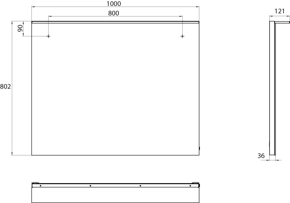 Lichtspiegel MI 200, 1000 x 802 mm2700K/6500K, Sensor, m. Heizung u. Unterlicht, IP 20