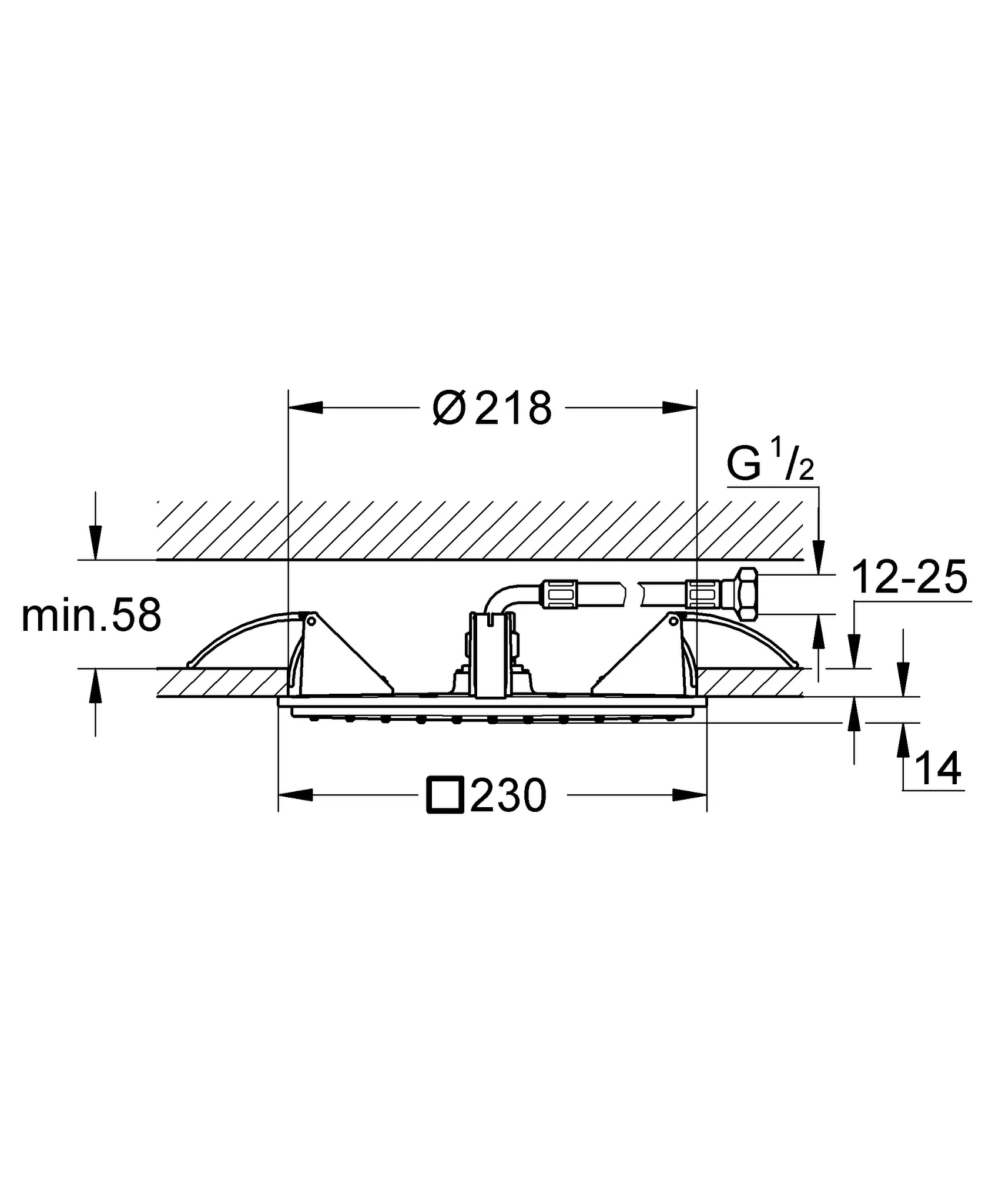 Grohe Rainshower Aqua 230, Deckenbrause mit 1 Strahlart, chrom Grohe Rainshower Aqua 230, Deckenbrause mit 1 Strahlart, chrom