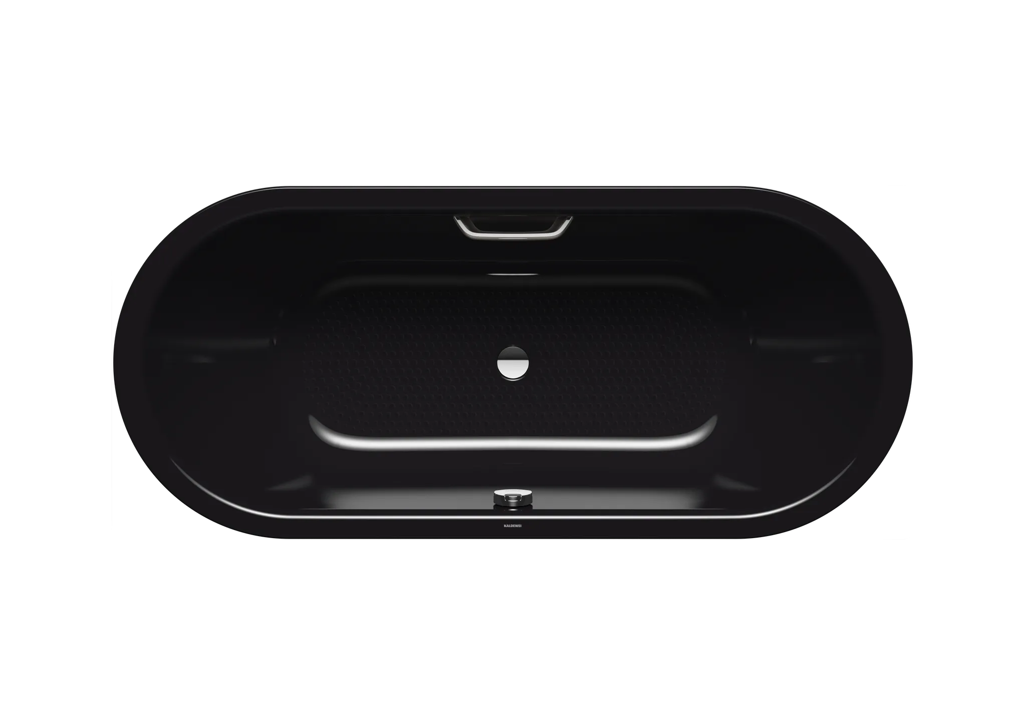 Kaldewei Badewanne „Classic Duo Oval“ oval 1600 × 700 mm, mit Grifflochbohrungen in schwarz