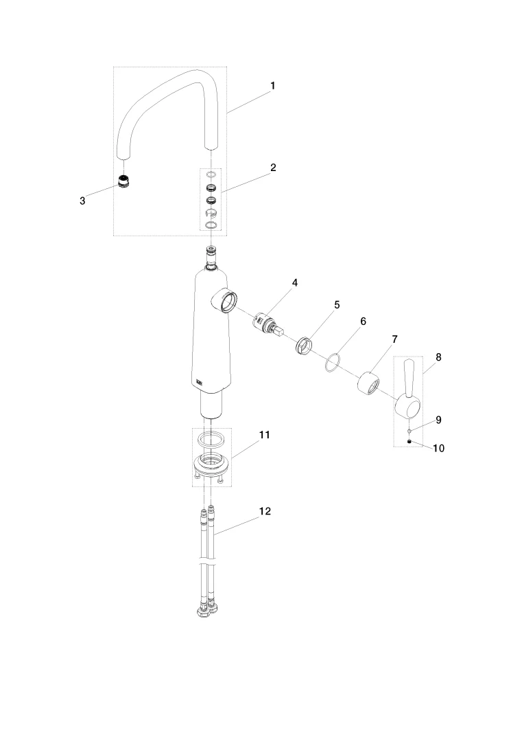 Dornbracht COYA Waschtisch-Einhandbatterie Chrom, Ausladung 200 mm, Armaturenhöhe 401 mm, Bohrungsdurchmesser 35 mm