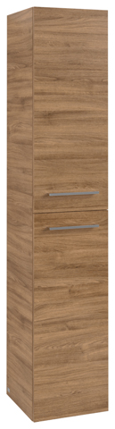 Villeroy & Boch Hochschrank „Avento“ 35 × 176 × 37,2 × 37,2 cm in Kansas Oak, Anschlag rechts, Soft Closing, 2 Türen