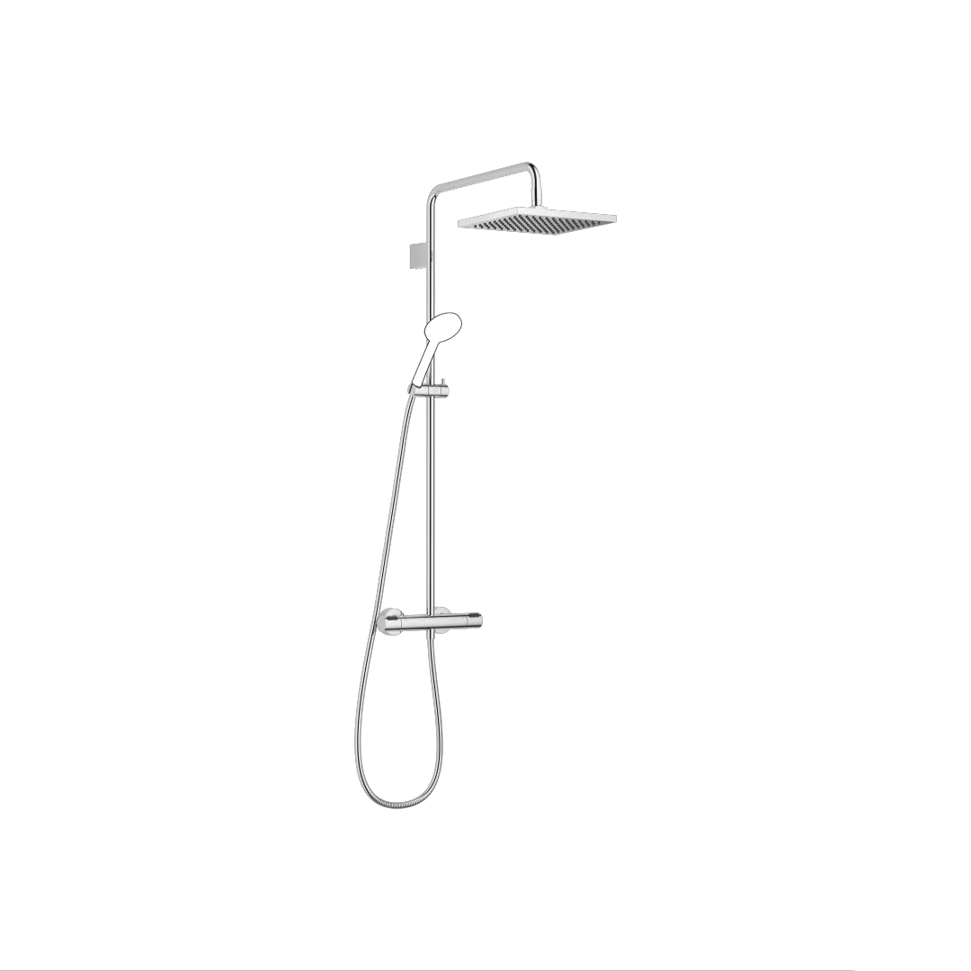Dornbracht Showerpipe SERIENSPEZIFISCH mit Brause-Thermostat, Chrom, 300 x 240 mm, Höhe bis Regenbrause 982 mm