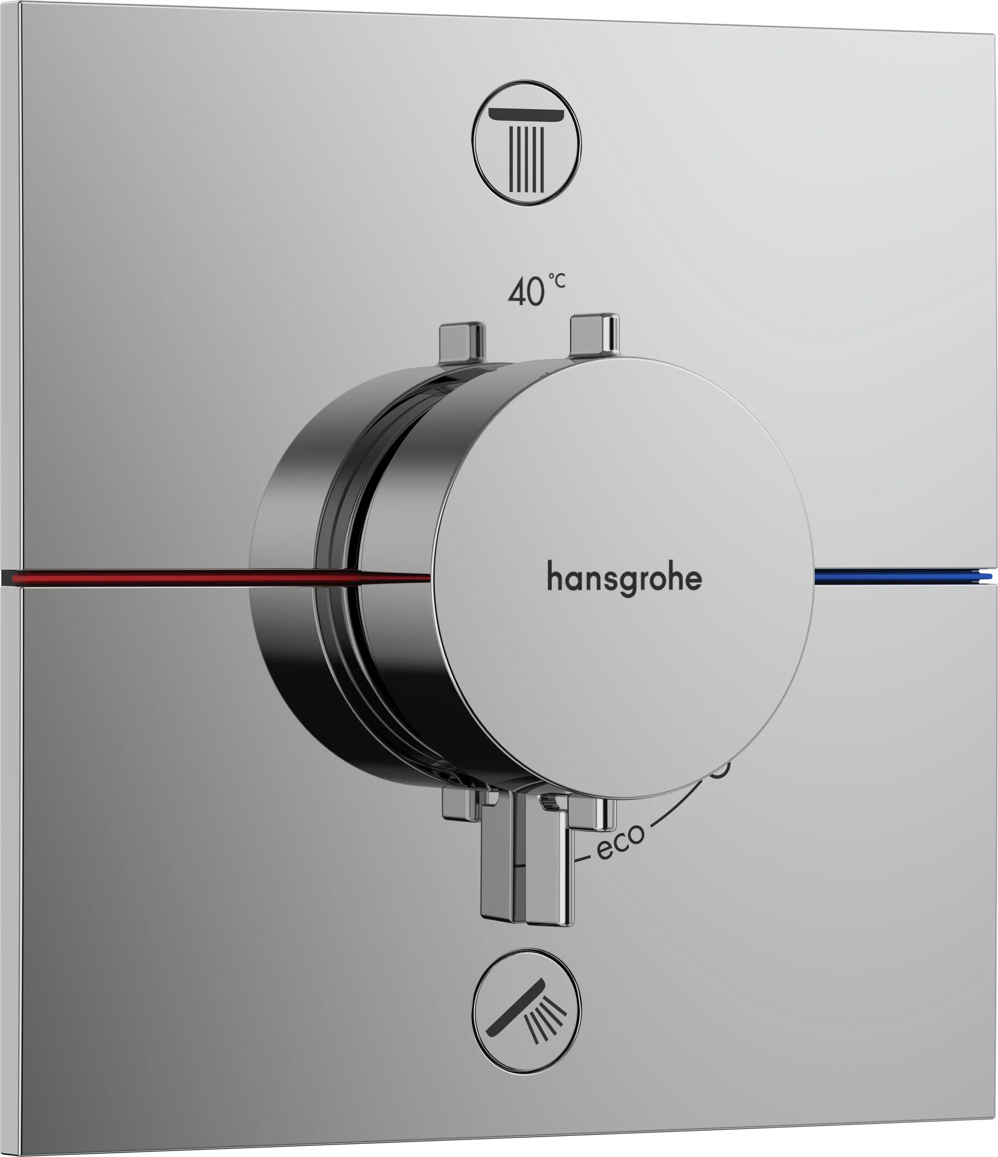 Hansgrohe ShowerSelect Comfort E Thermostat Unterputz, Chrom, 2 Verbraucher, flache Rosette, einfache Installation, max. Durchfluss 26 l/min Hansgrohe ShowerSelect Comfort E Thermostat Unterputz, Chrom, 2 Verbraucher, flache Rosette, einfache Installation, max. Durchfluss 26 l/min