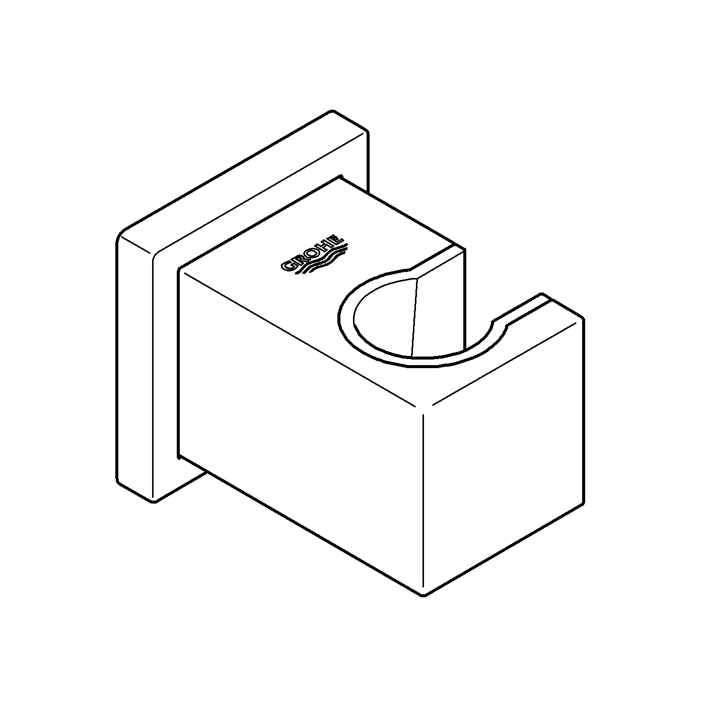 Grohe Halter für Handbrause „Euphoria Cube“, Befestigung verdeckt in matte black