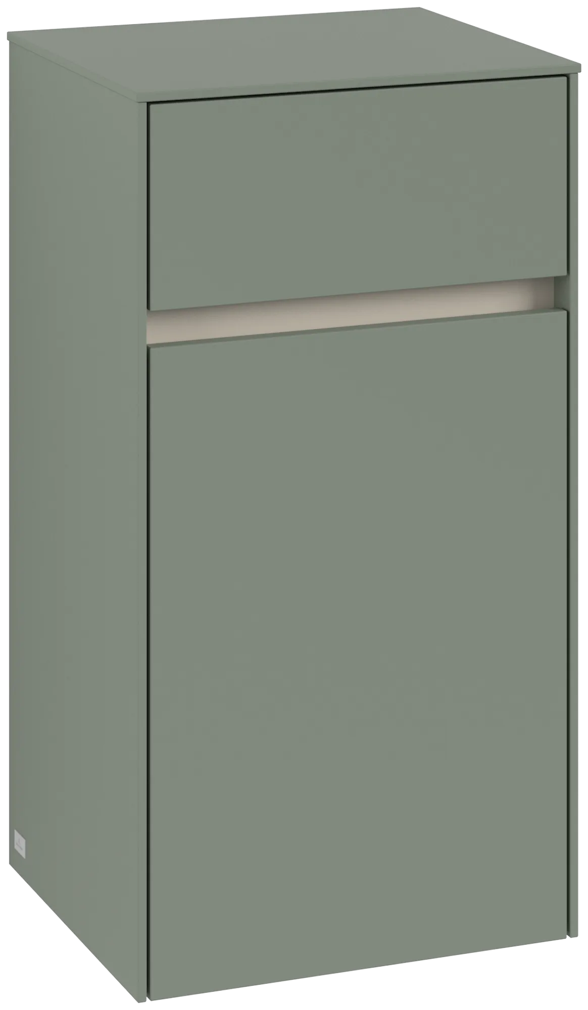 Villeroy & Boch Collaro Seitenschrank C03201, 404x748x349mm, 1 Tür, 1 Schublade, Anschlag (Scharnier) rechts, Soft Green